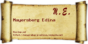 Mayersberg Edina névjegykártya